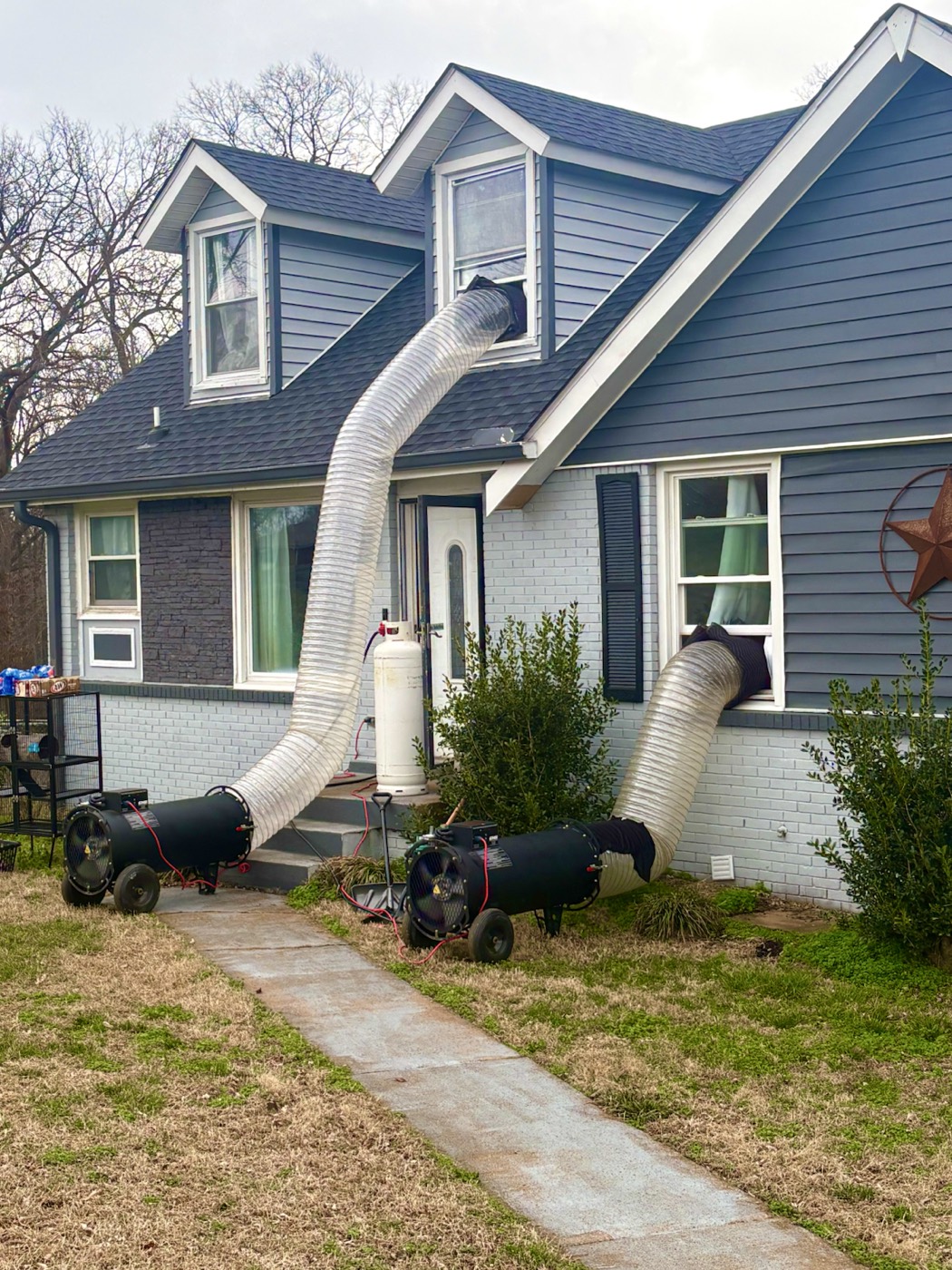 EcoForce bed bug heat treatment setup for a Murfreesboro Tennessee home